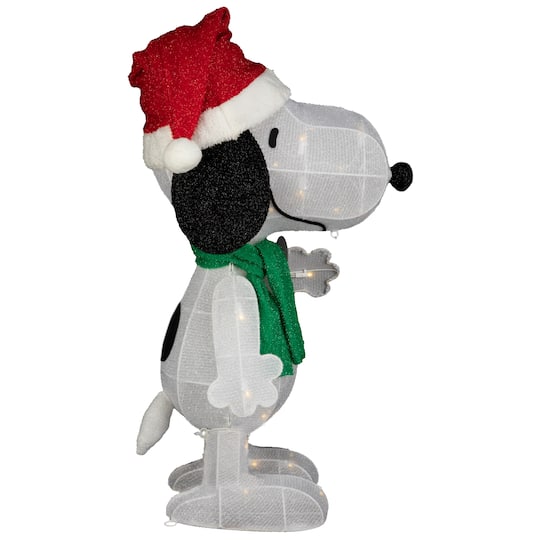 32" Peanuts® Snoopy 3D Holiday Lighted Tinsel Sculpture Christmas Décor
